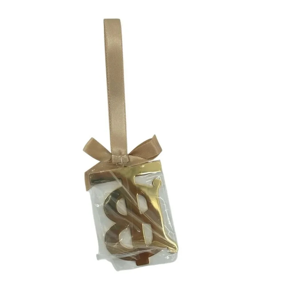 Burberry Gold TB Monogram Christmas Ornaments Set of 2 | NIB | Authentic